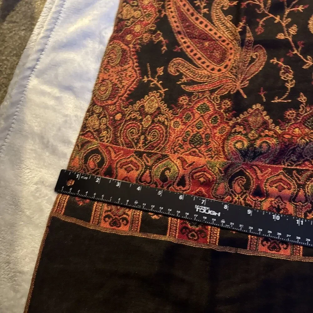 Unbranded Viscose Wool & Cotton Blend Scarf Shawl,Paisley, Multicolored Scarf